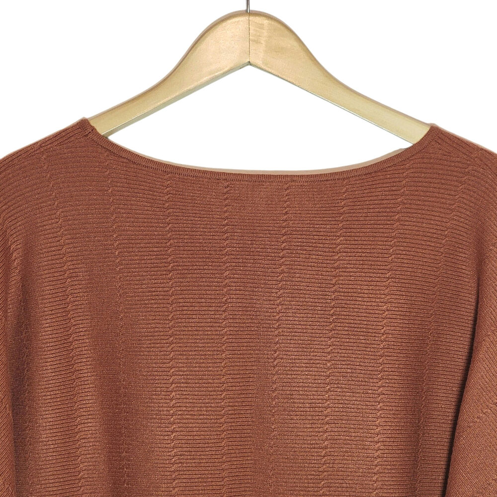 Cyrus NWT Dolman Sleeve Knit Pullover Sweater Rust Orange Scoopneck M Cozy - Picture 7 of 12